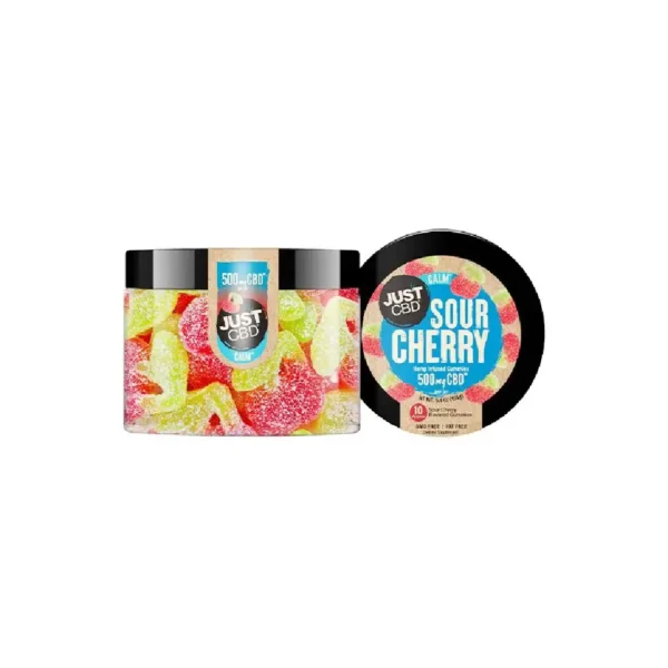 Sour Cherry - Just CBD - Hemp Infused Gummies Jar - 500MG